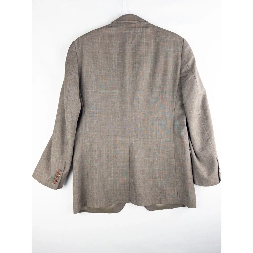LRL Ralph Lauren Blazer Mens 40L Houndstooth 100% Wool Single Breasted 2 Button‎